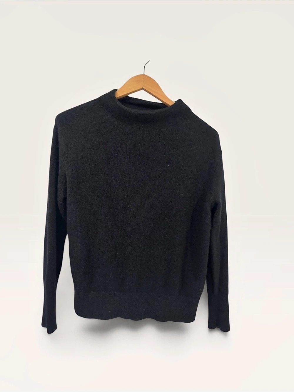 Lands' End 100% Cashmere Mock Turtleneck Sweater Cashmere Crewneck Black Size